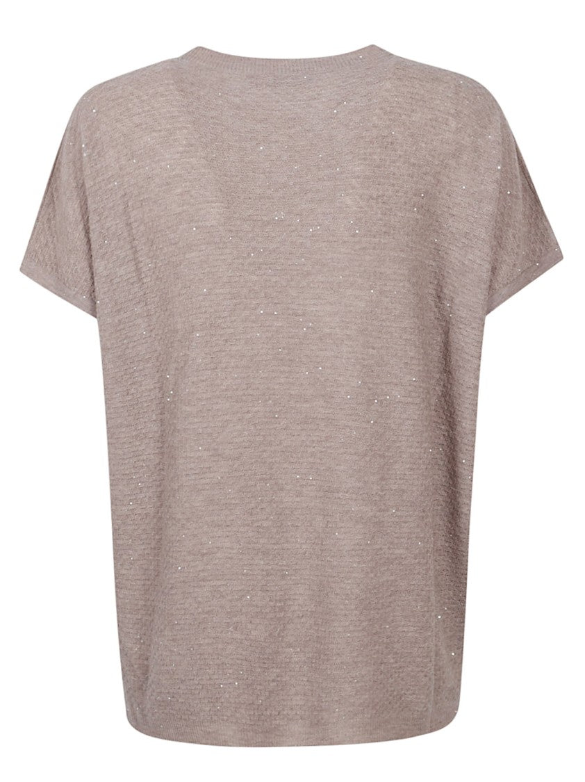 Fabiana Filippi Boxy Fit Short-Sleeved Top With Textured Knit
