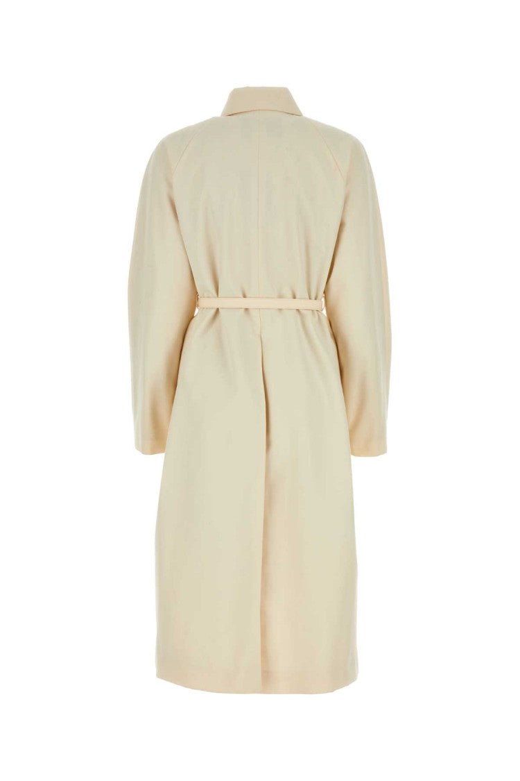 Fendi Ivory Polyester Blend Overcoat