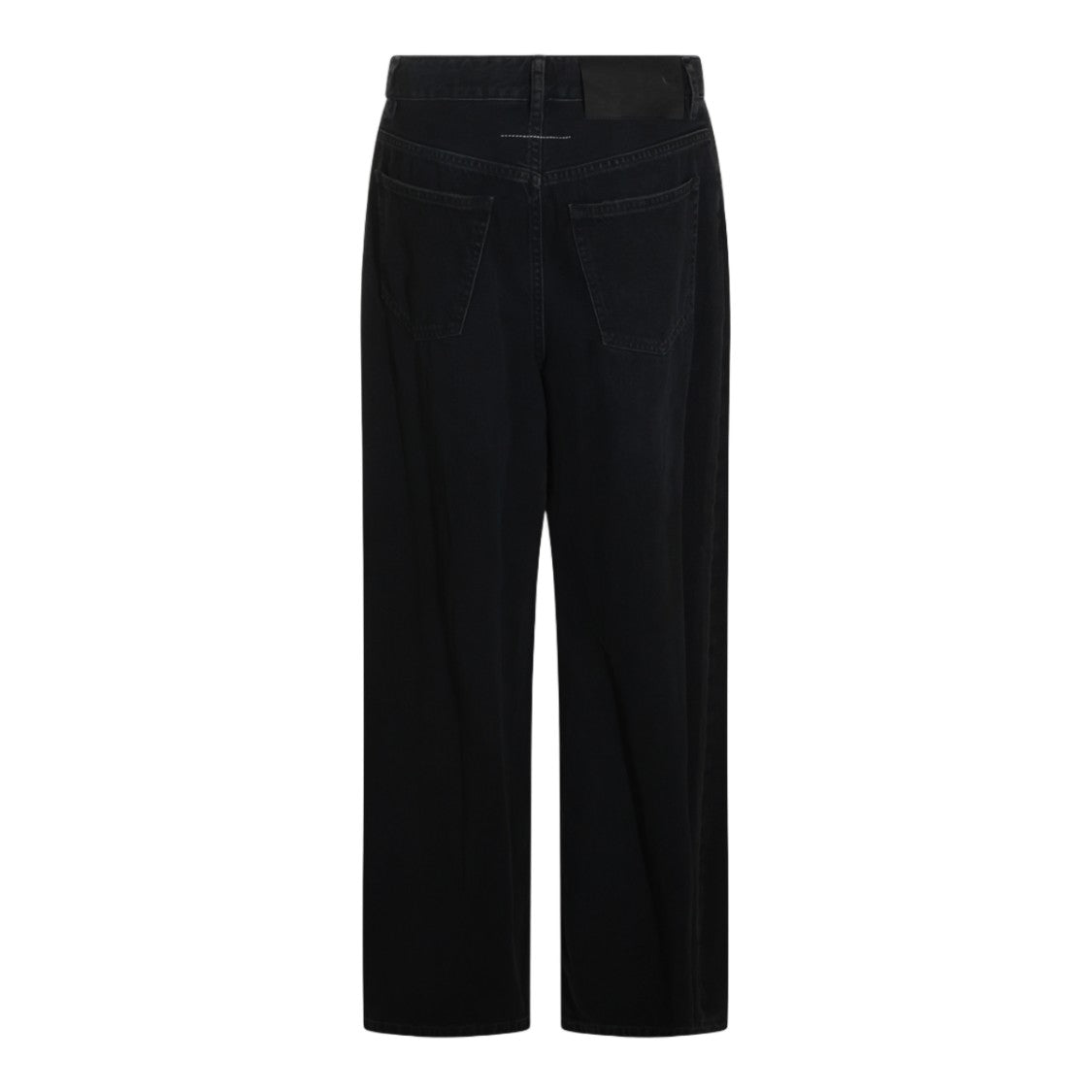 Mm6 By Maison Margiela Indigo High-Waisted Drawstring Straight-Leg Jeans