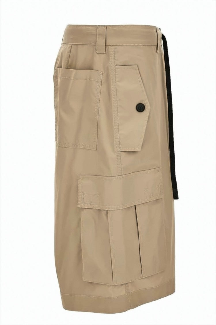 Versace Beige Cargo Shorts With Button Closure And Structured Design