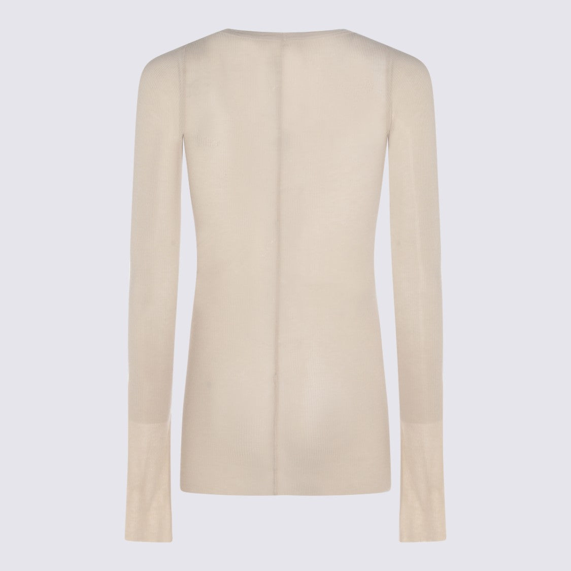 Rick Owens Sand Viscose/Silk Ribbed Sweater