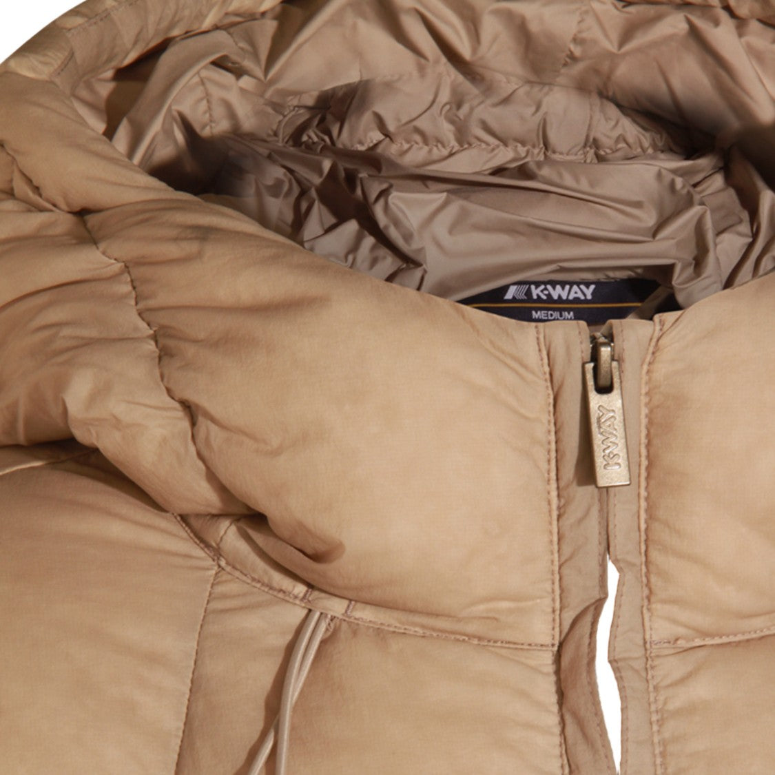 K-Way Quilted Padded Jacket With Attached Hood