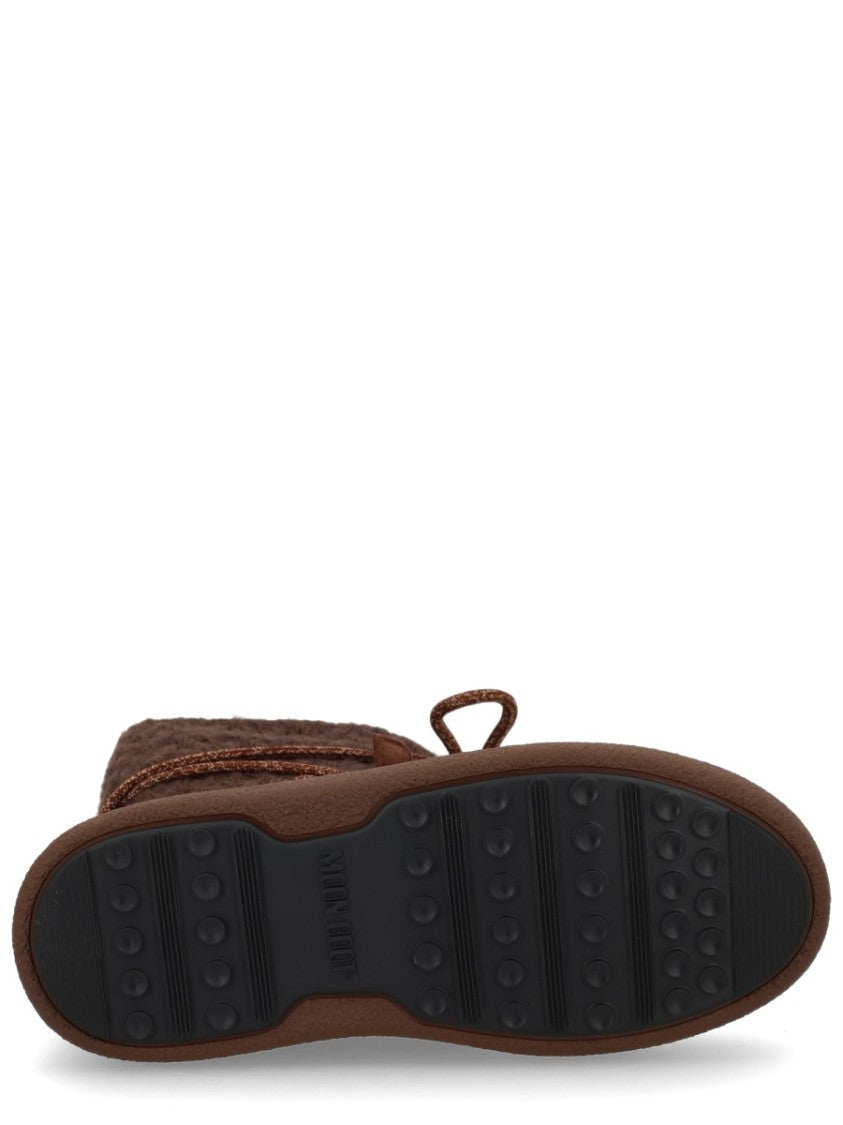 Moon Boot Per Guest In Residence Brown Textured Knit Wool-Blend Boots