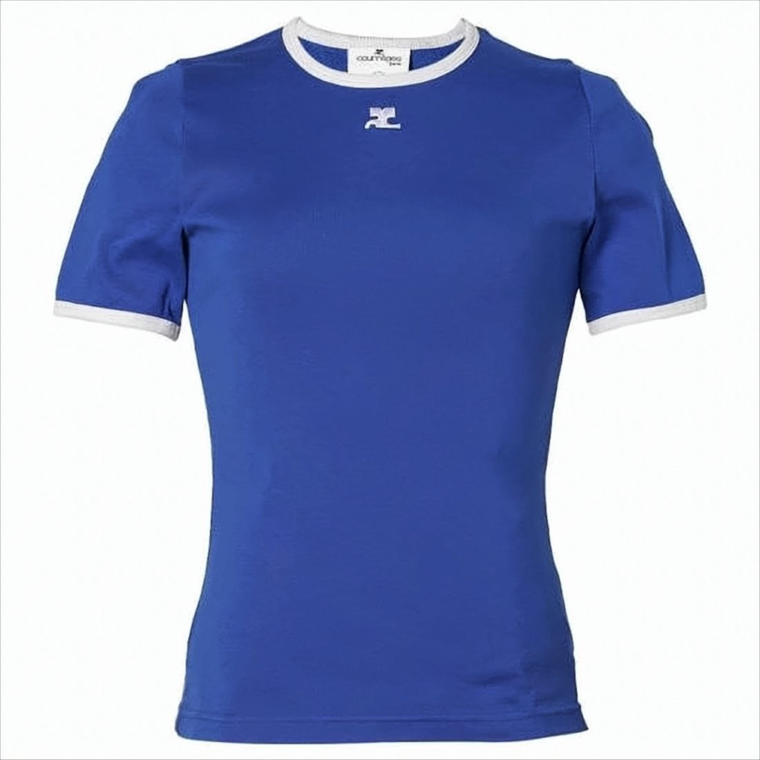 Courrèges Fitted Short-Sleeve T-Shirt With Contrasting Ribbed Trims
