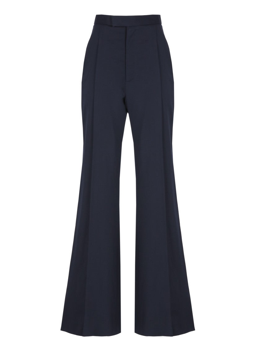 Vivienne Westwood Navy Blue High-Waisted Wide-Leg Wool Pants