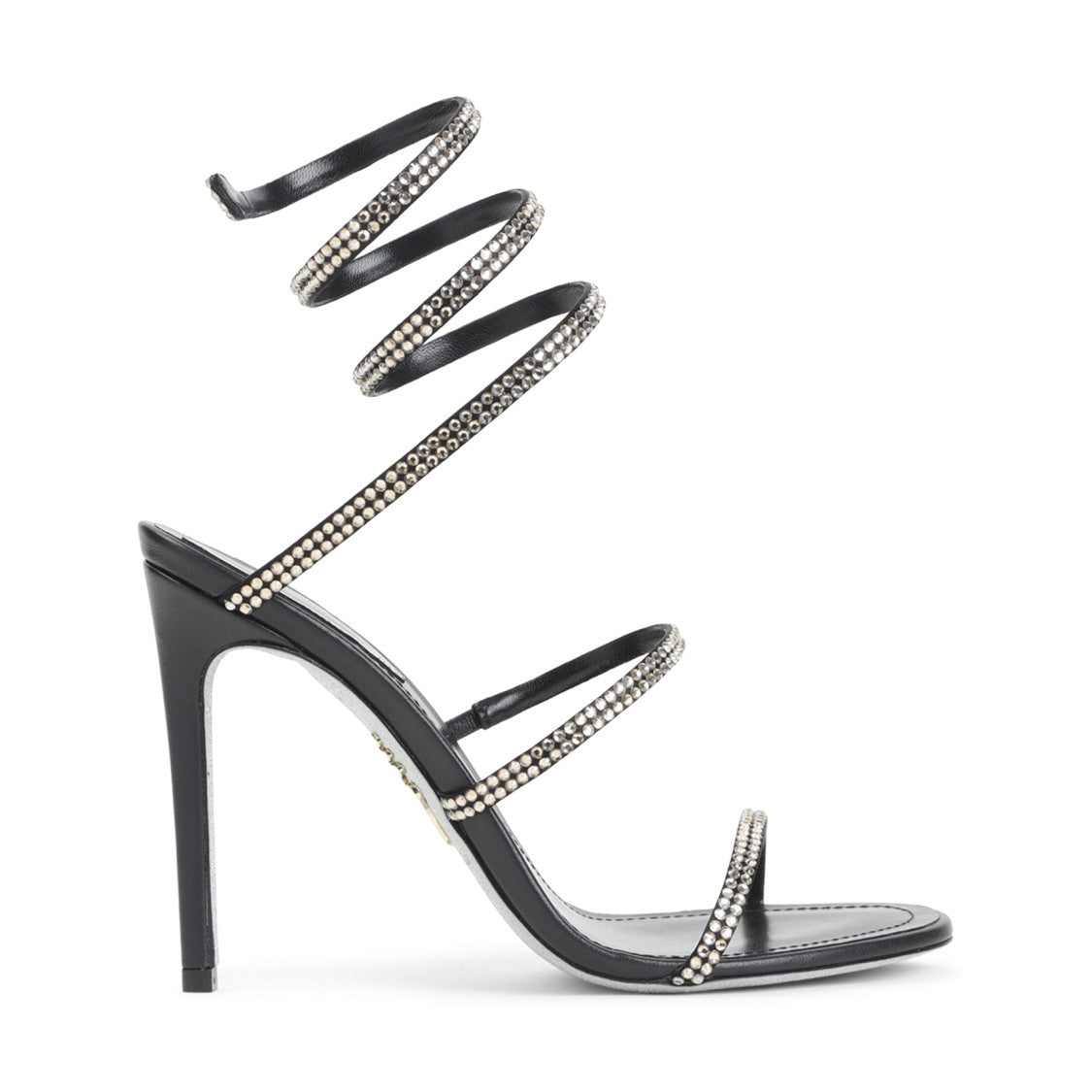 René Caovilla Strappy Black Leather Sandals
