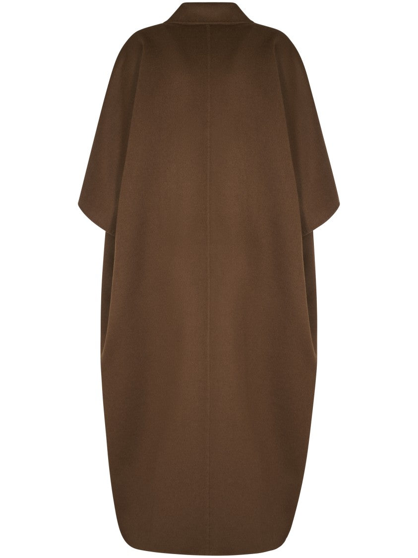 Max Mara Oversized Leather Coat With Classic Lapel