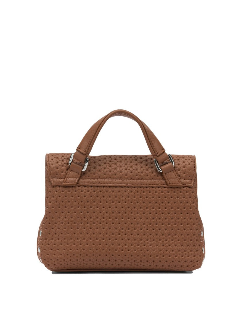 Zanellato Structured Textured Leather Shoulder Bag With Woven Pattern