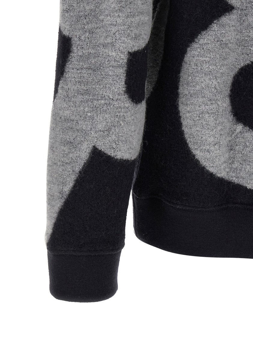 Loewe Medium-Weight Bouclé Wool Sweater With Oversized Jacquard Design