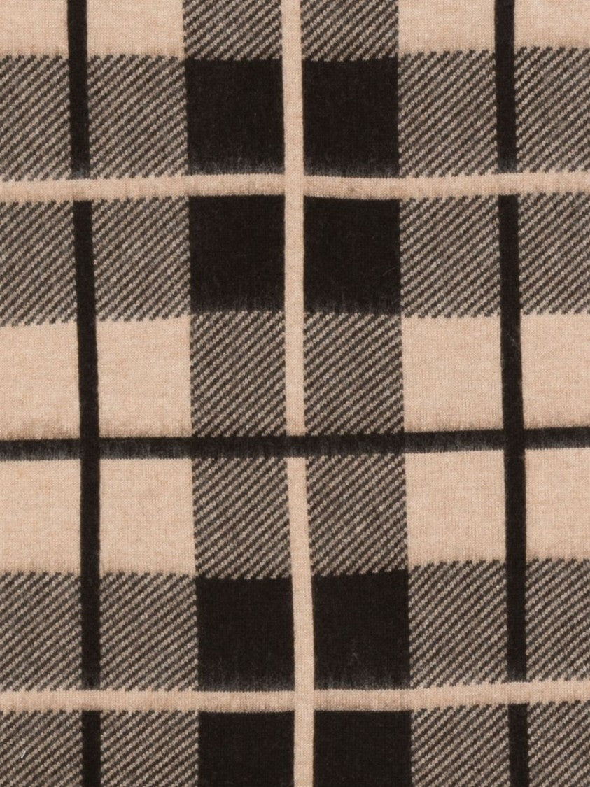 Guest In Residence Classic Checkered Brown Scarf With Wool-Cashmere Blend