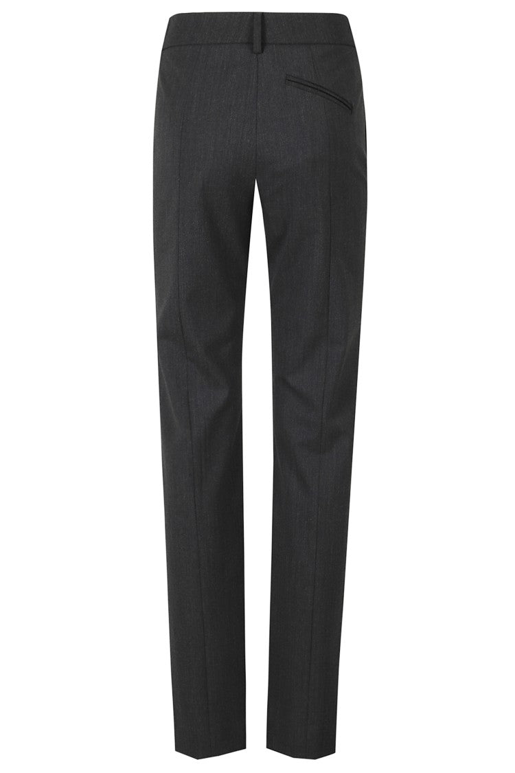 Federica Tosi Anthracite Frescolana Straight-Leg Polyester-Blend Pants