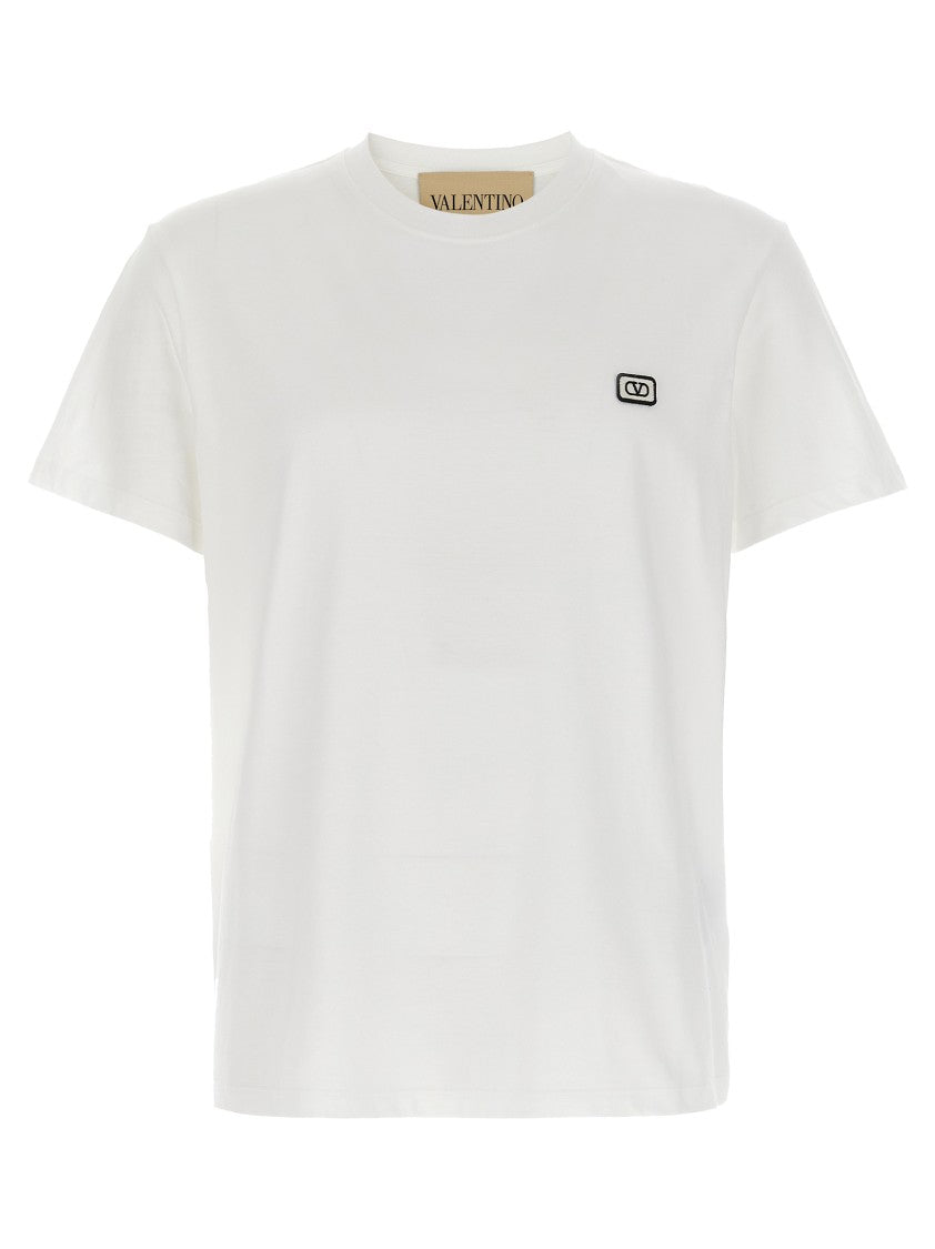 Valentino Garavani Cotton Crew Neck T-Shirt With Vlogo Patch