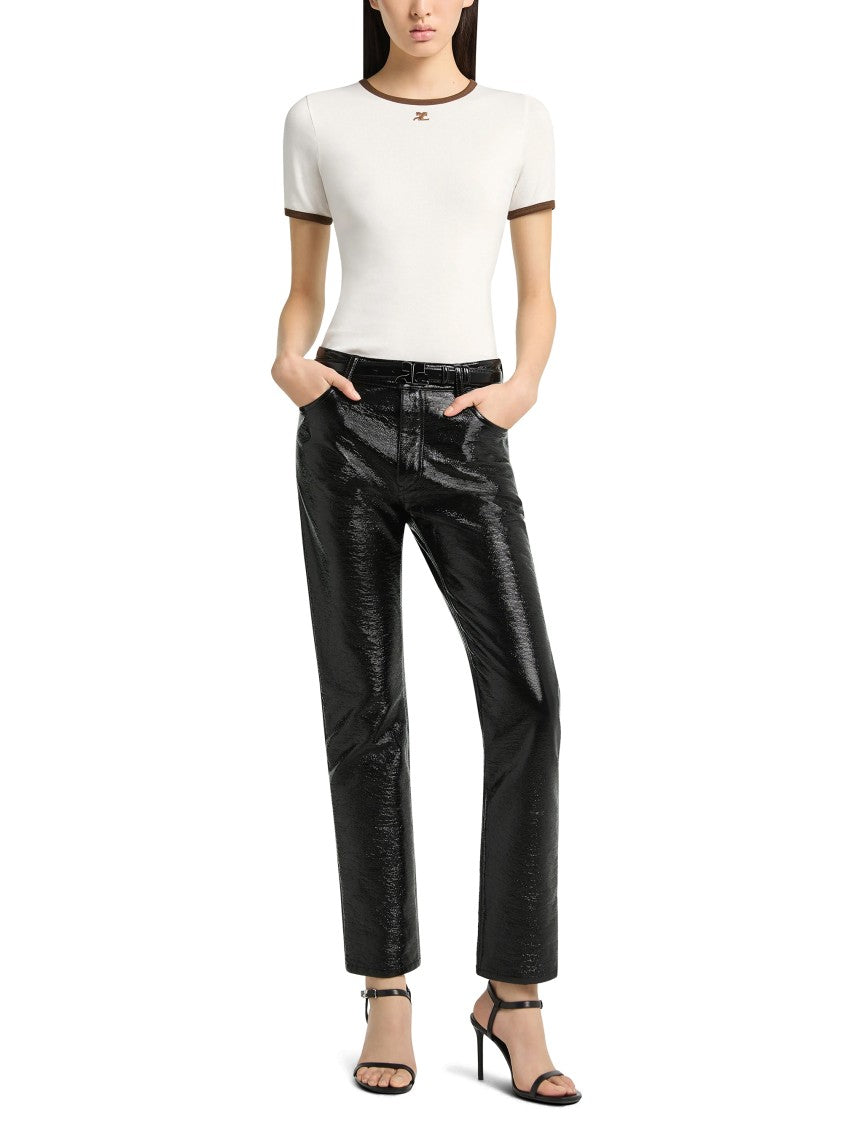Courrèges Signature Contrast Trim Fitted T-Shirt