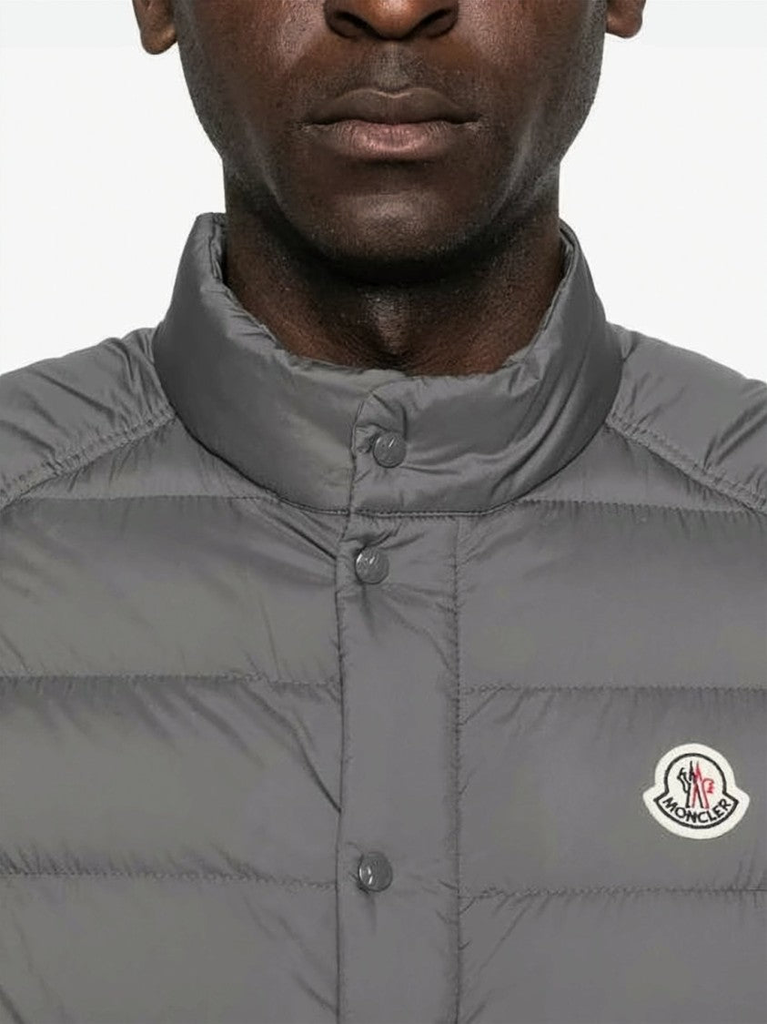 Moncler Horizontal Quilted Sleeveless Vest With Stand Collar