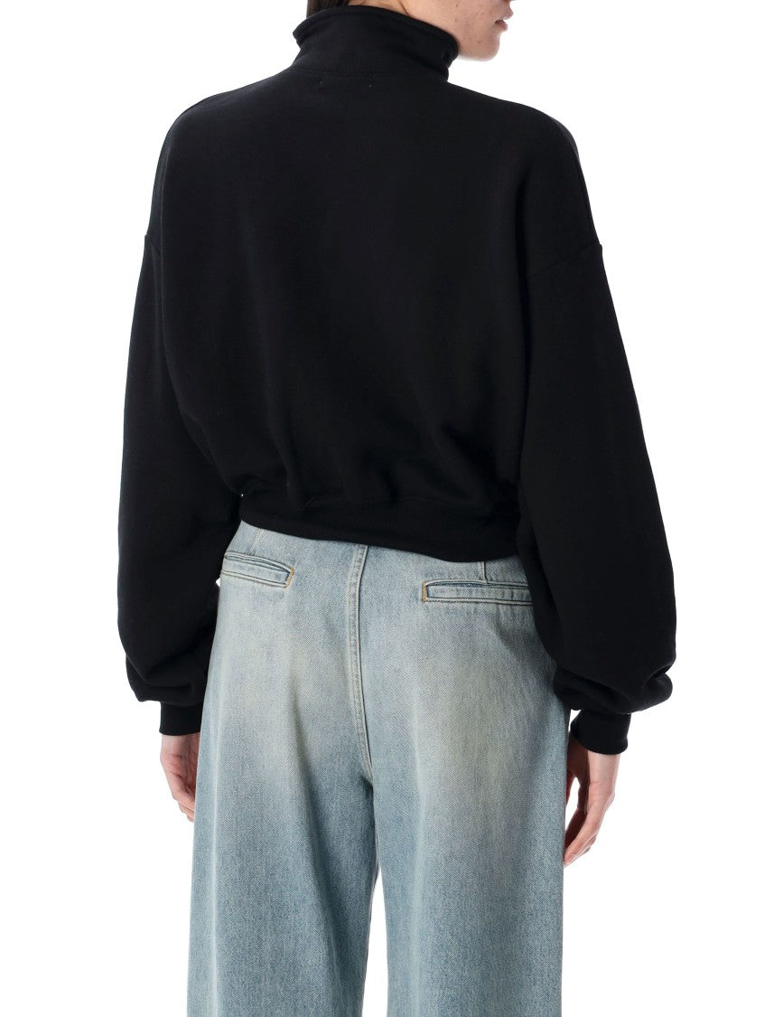 Eterne Half-Zip Cropped Sweatshirt