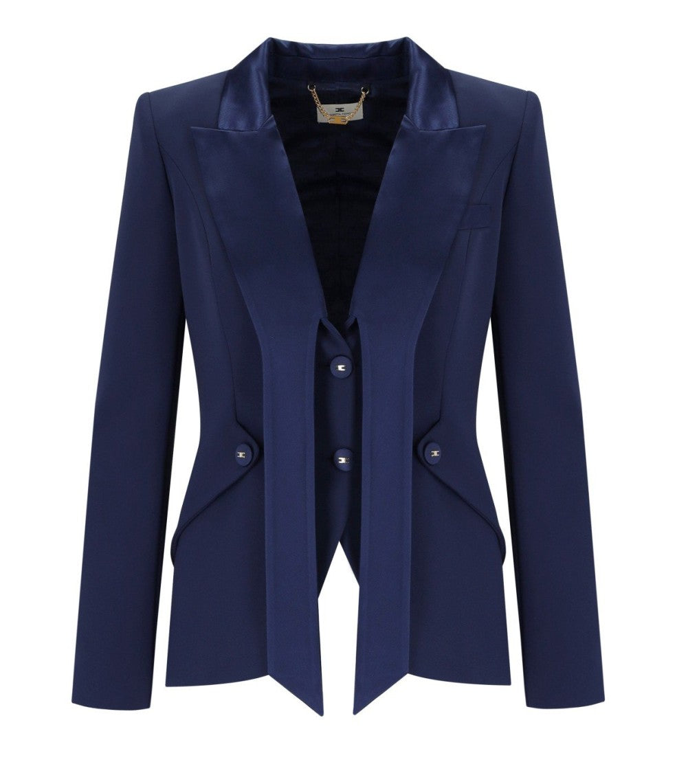 Elisabetta Franchi Oltremare Crepe Smoking Jacket