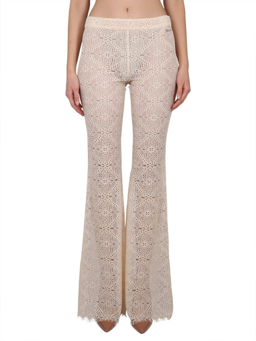 Dsquared2 Flared Pants With Intricate All-Over Embroidery