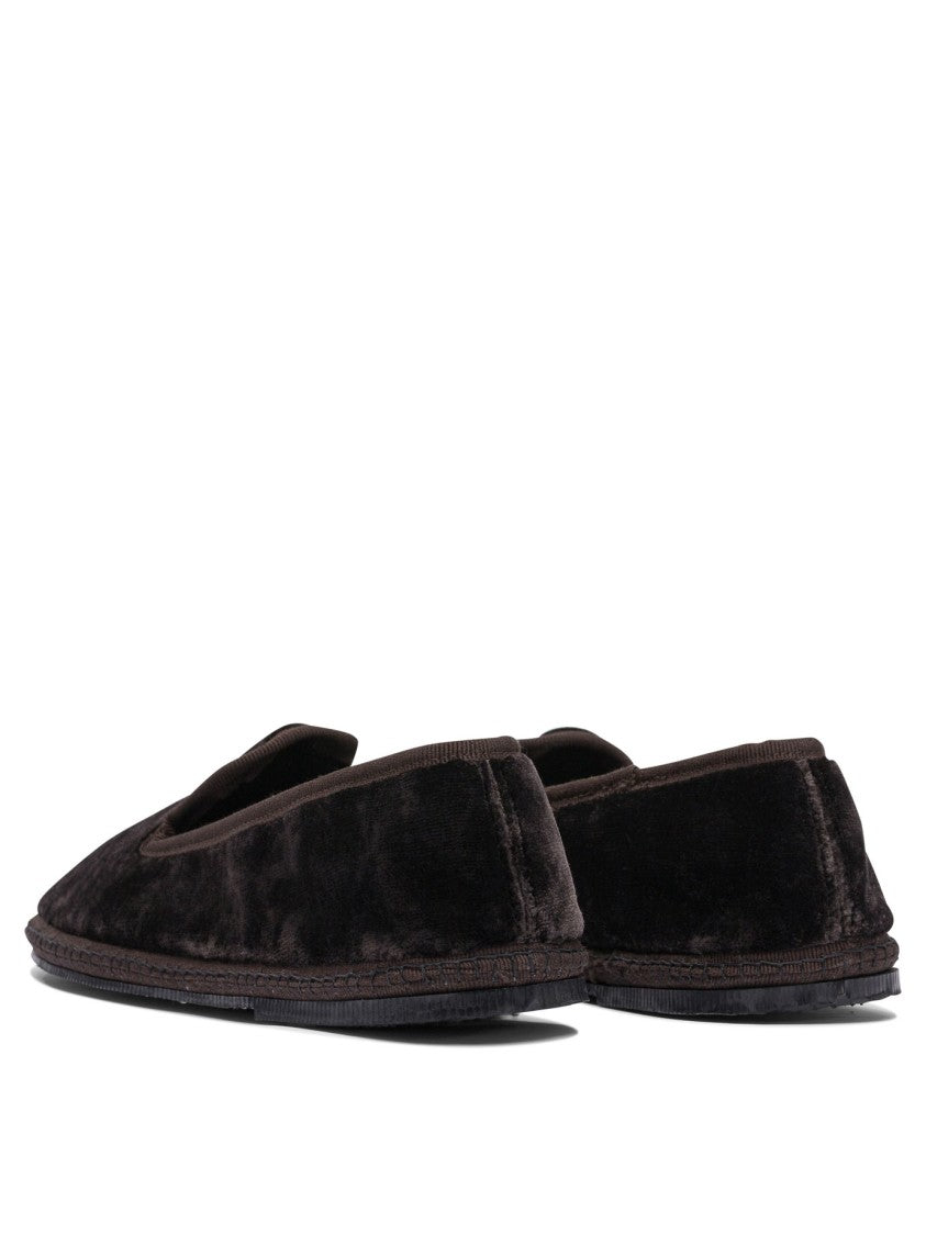 Sentier Di Segantin Roberta Brown Slip-On Loafers With Plush Fabric And Rubber Sole