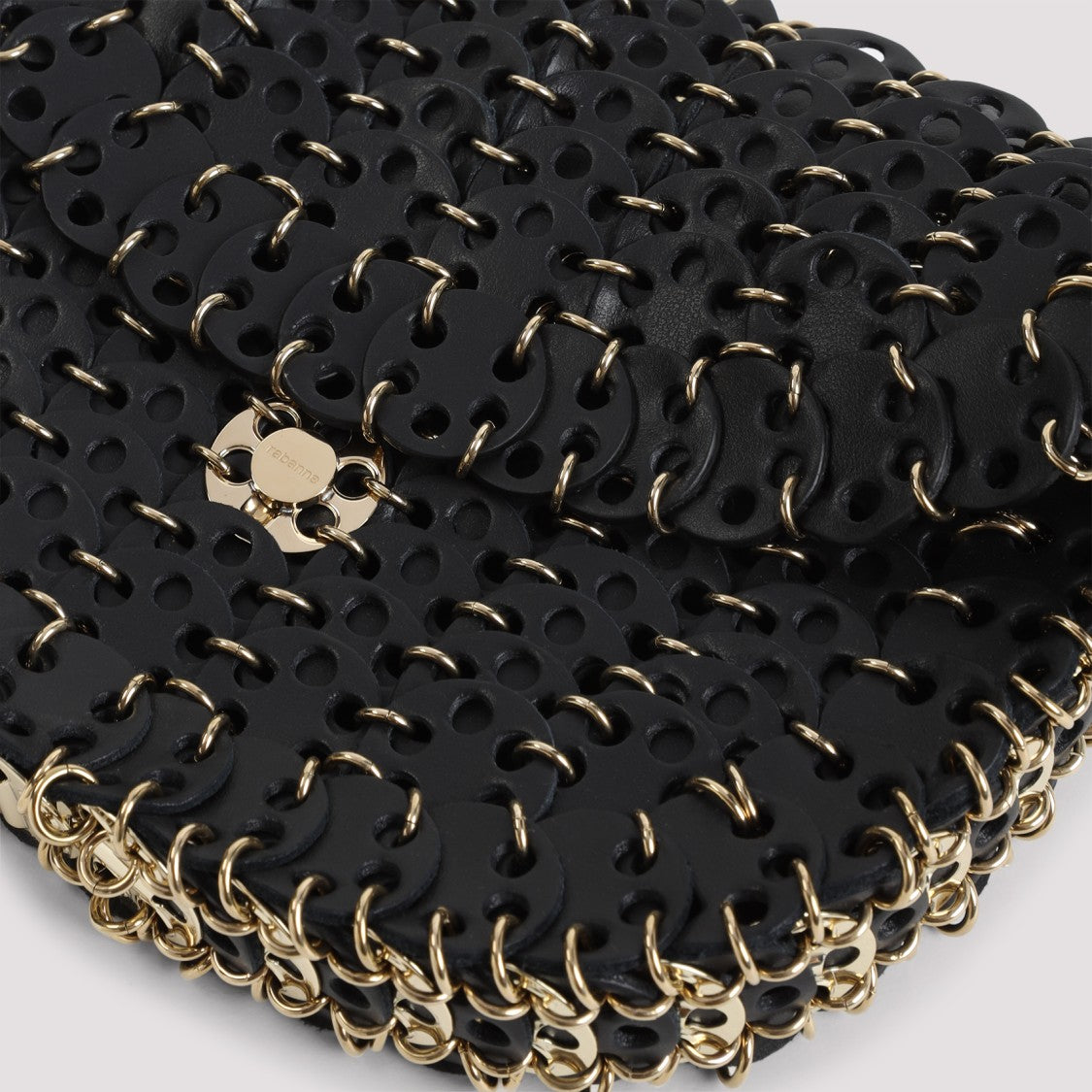 Rabanne Woven Calf Leather Handbag With Chain Strap