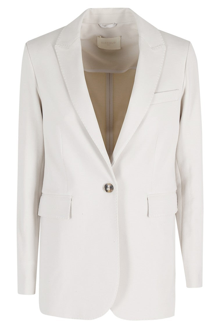 Circolo 1901 Sesame Fleece Single-Breasted Cotton Blazer