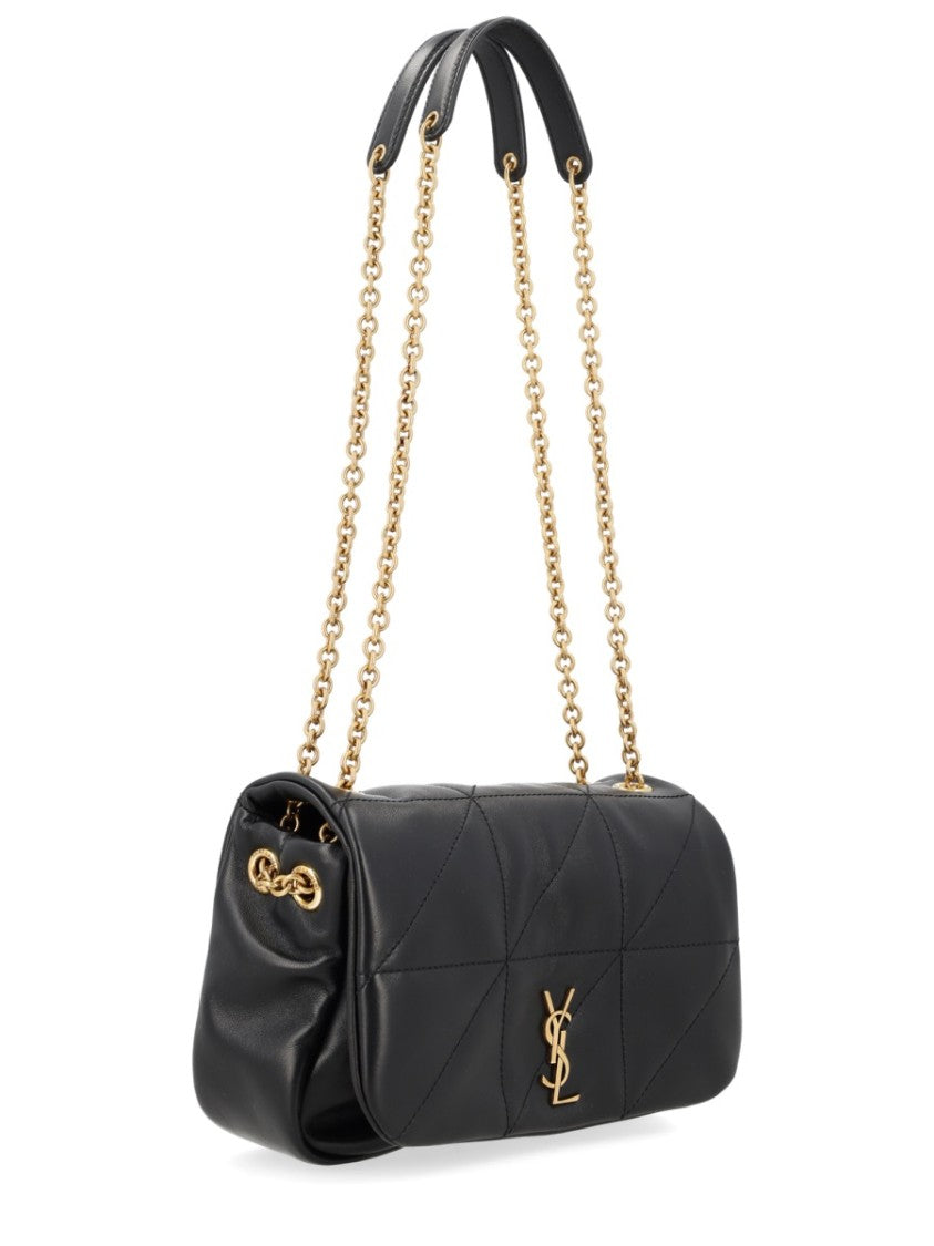 Saint Laurent Mini Shoulder Bag With Quilted Lambskin And Gold Accent