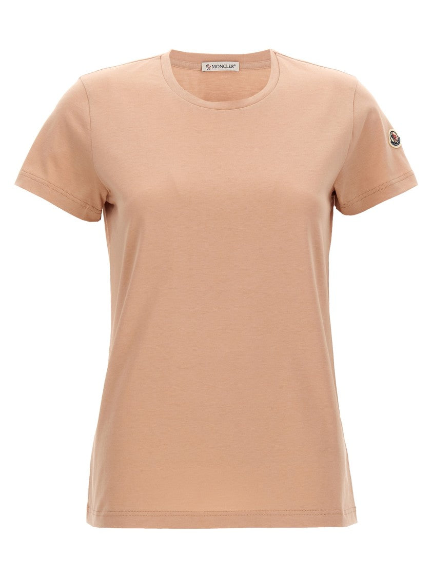 Moncler Cotton Jersey T-Shirt With Felt Logo Patch