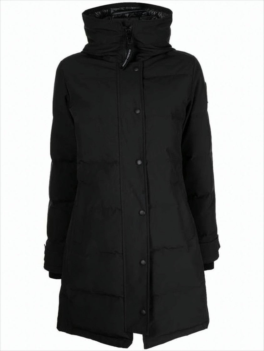 Canada Goose Mid-Length Padded Coat With Detachable Hood And Quilted Design