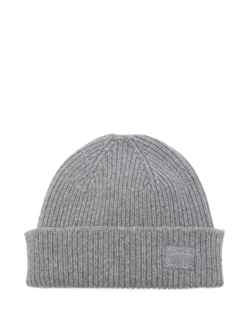 Paul Smith Ribbed Wool-Cashmere Blend Hat With Embroidered Patch