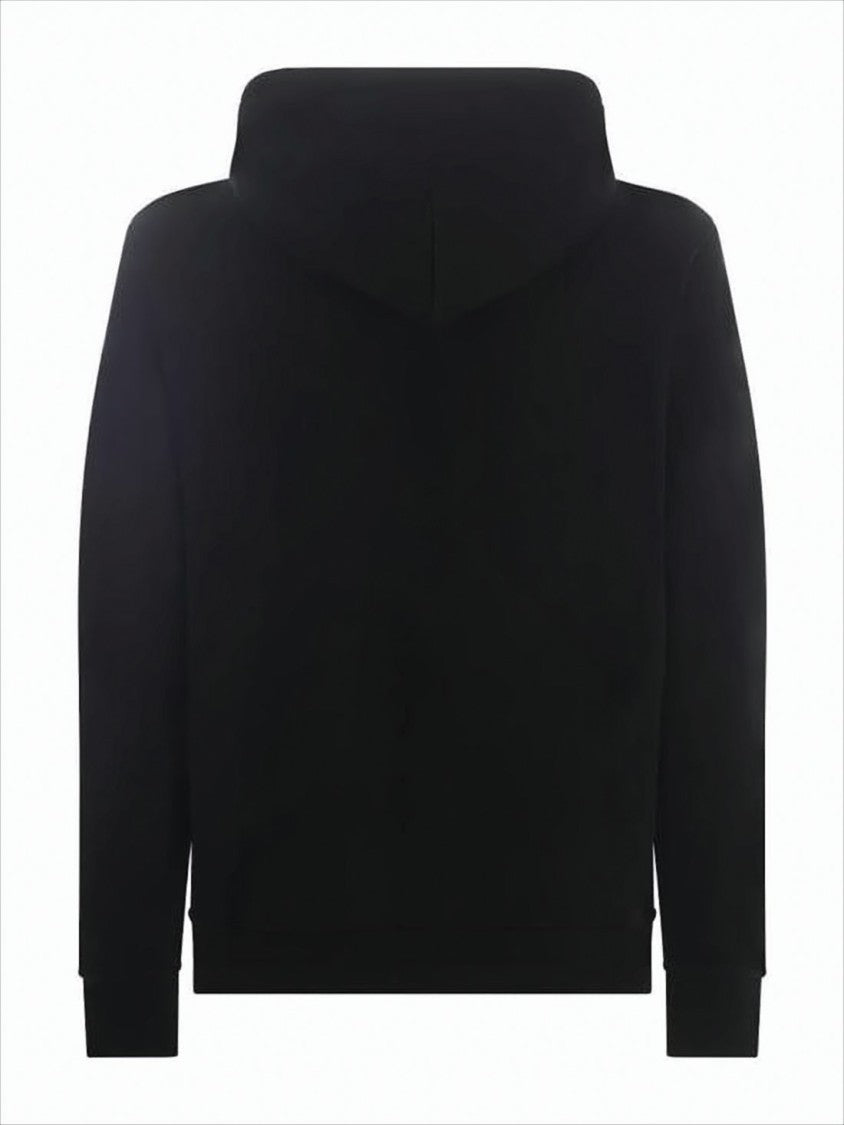 Marcelo Burlon Classic Pullover Black Hoodie With Adjustable Drawstring