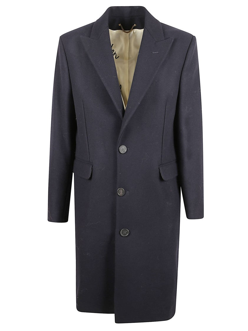 Golden Goose Single-Breasted Wool Coat With Defined Silhouette