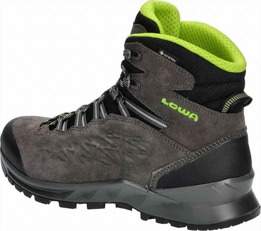 Lowa High-Ankle Hiking Boots With Textured Grey Suede