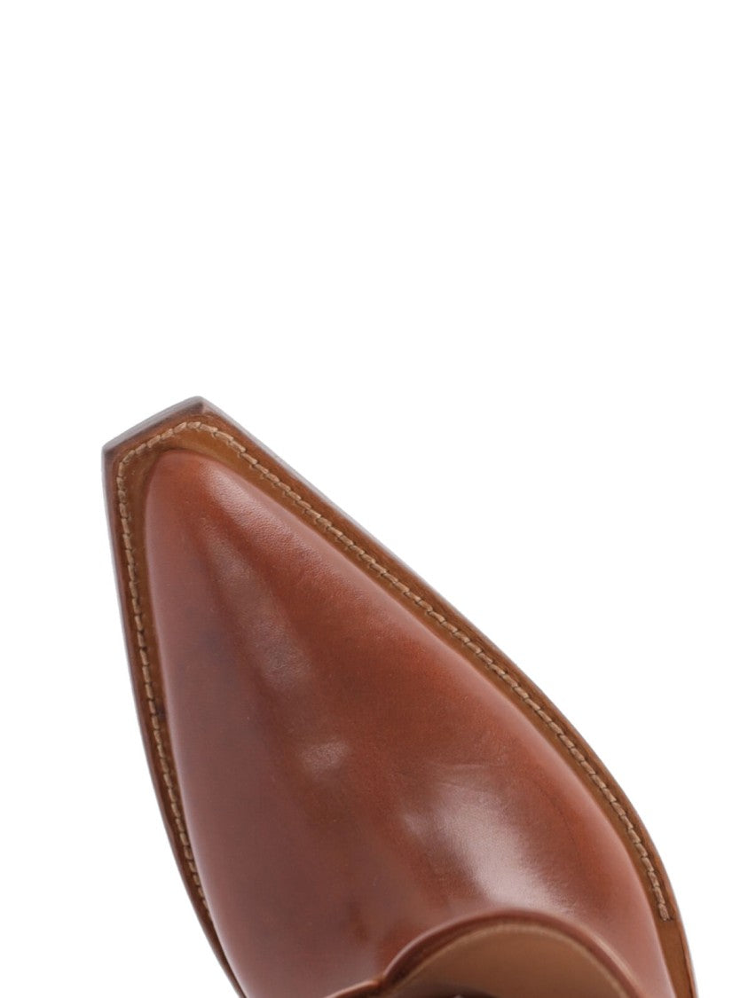 Maison Margiela Heel-Less Square Toe Calf Leather Boots