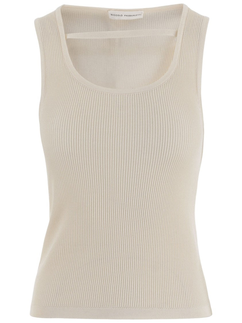 Niccolò Pasqualetti Ivory Ribbed Tank Top