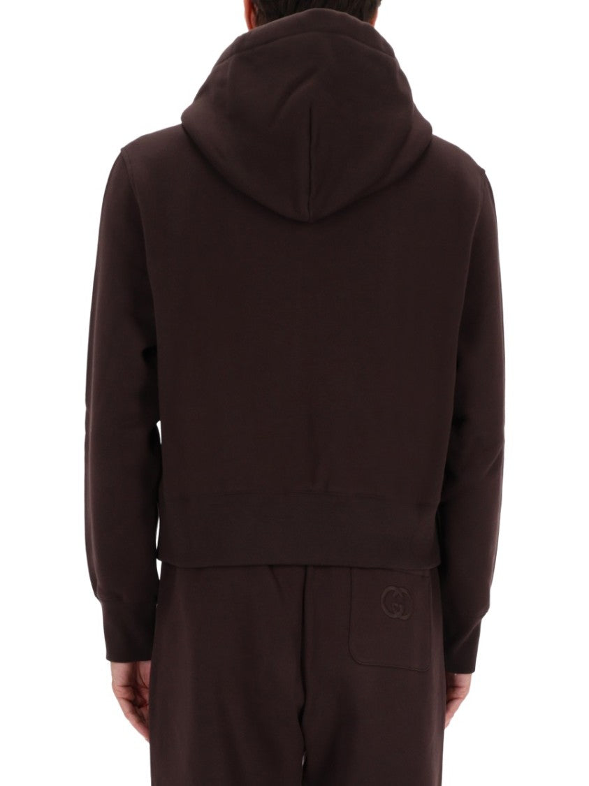 Gucci Cropped Embroidered Logo Sweatshirt