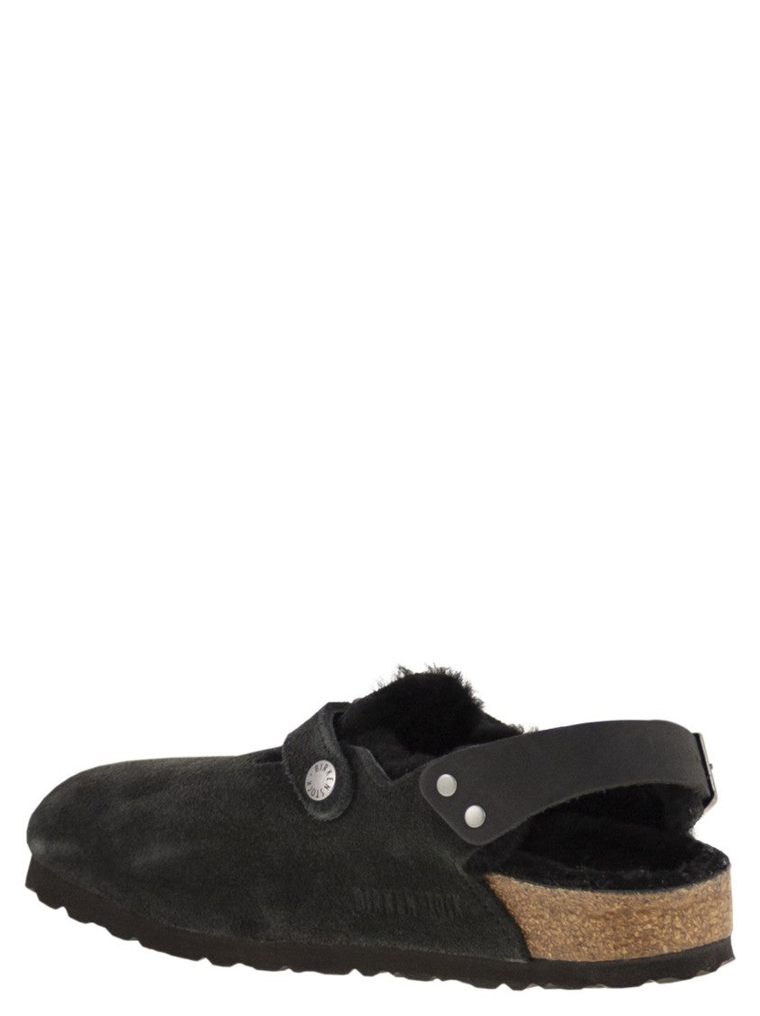 Birkenstock Tokio Shearling - Suede And Lambskin Slippers