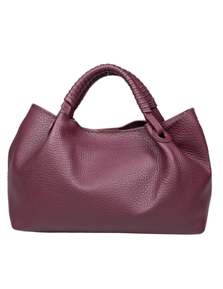 Visona Mia Leather Shoulder Bag, Burgundy