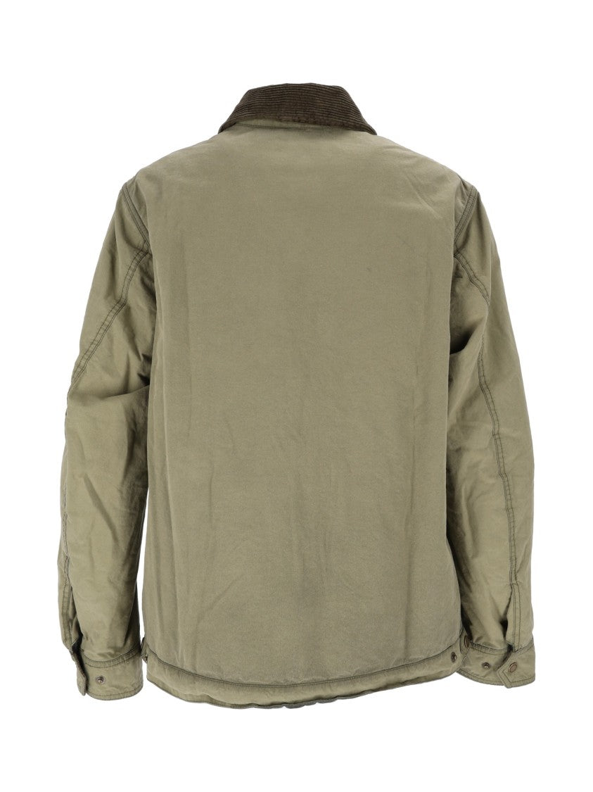 Barbour Winter Drifter Washed Corduroy Collar Waxed Cotton Jacket