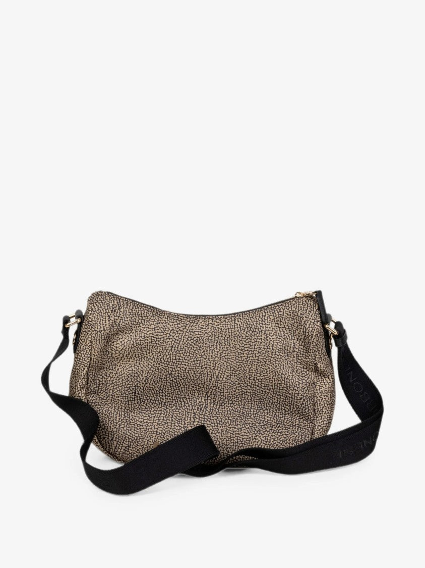 Borbonese Luna Small Textured Leather Shoulder Bag
