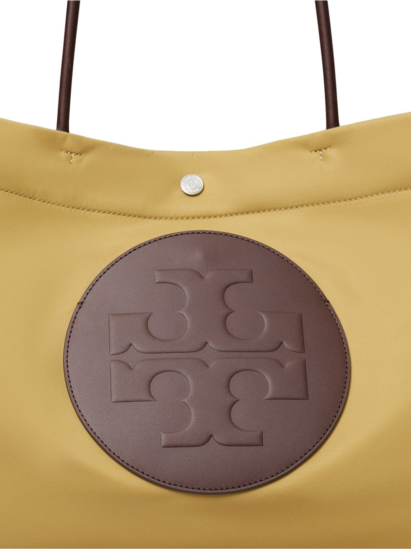 Tory Burch Brown Tote Bag With Embossed Emblem