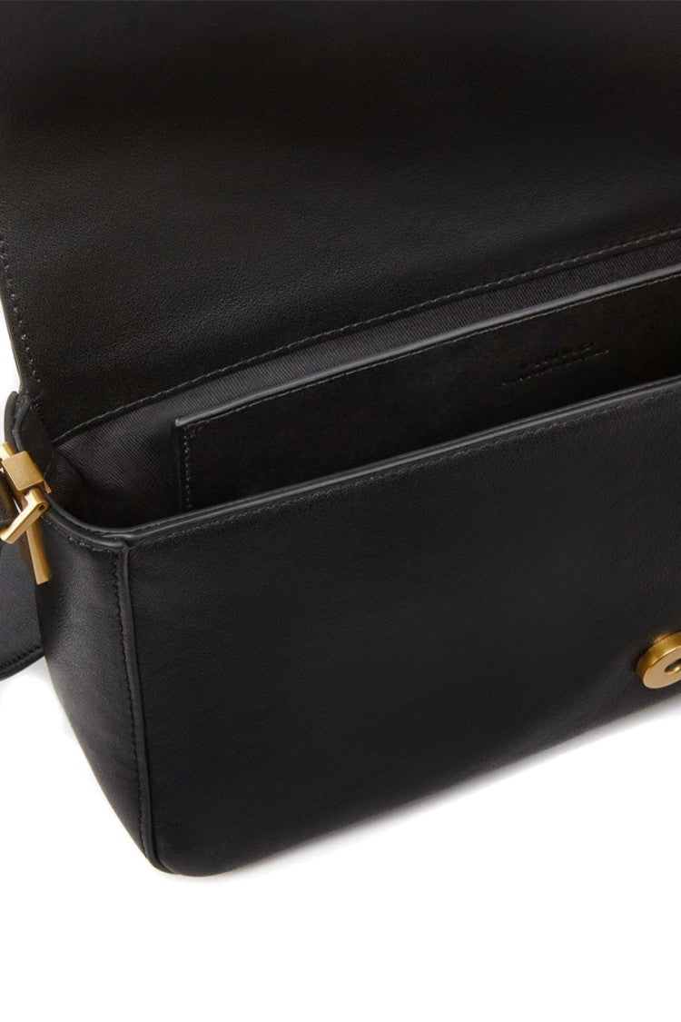 Pinko Black Love Bag One Leather Gold-Buckle Shoulder Bag
