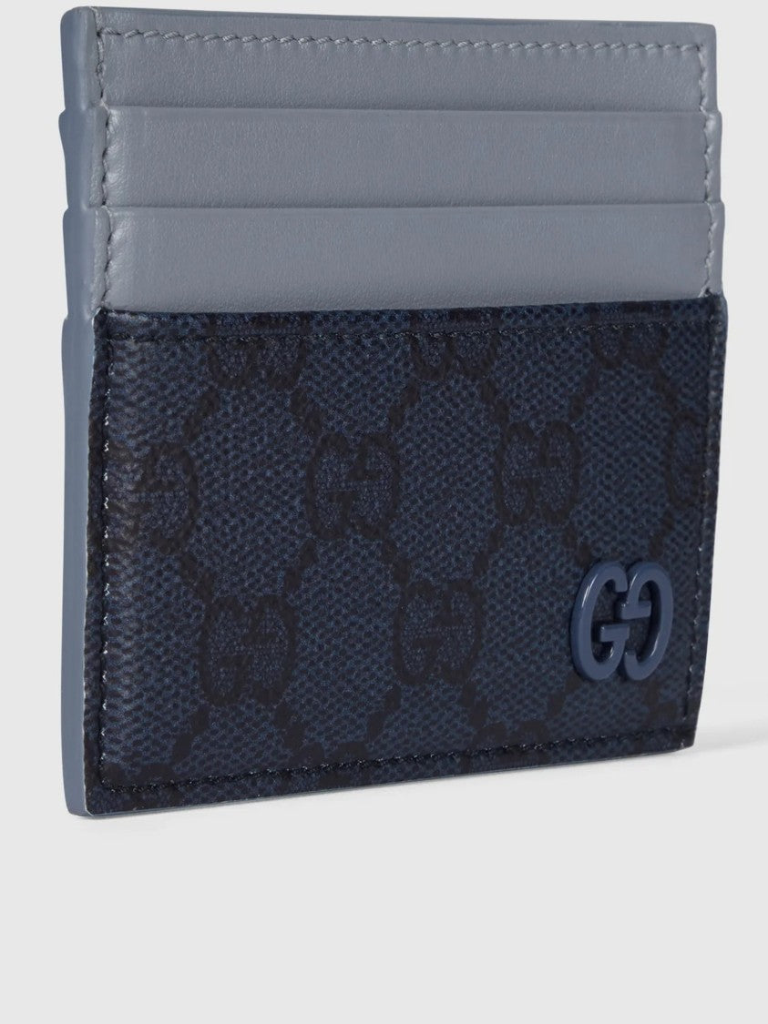 Gucci Black Compact Leather Canvas Card Case