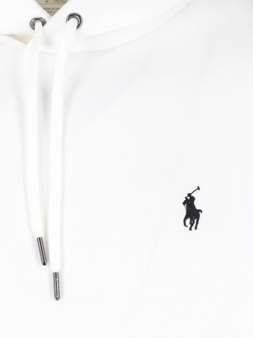 Polo Ralph Lauren White Recycled Cotton Blend Hooded Sweatshirt