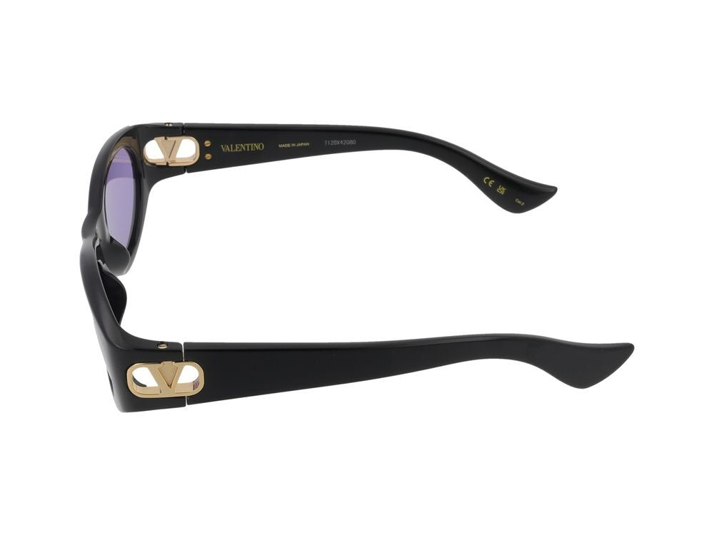 Valentino Black Vg0015s Bio-Injected Rounded Sunglasses