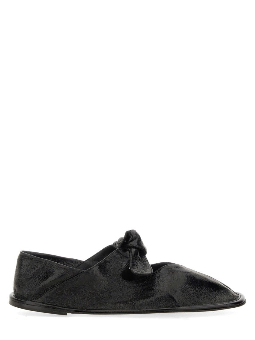 Hereu Crinkled Lambskin Shoes With Knot Detail