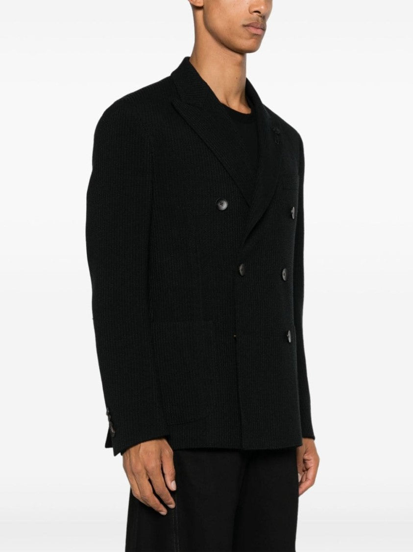 Lardini Black Wool Blend Jacket