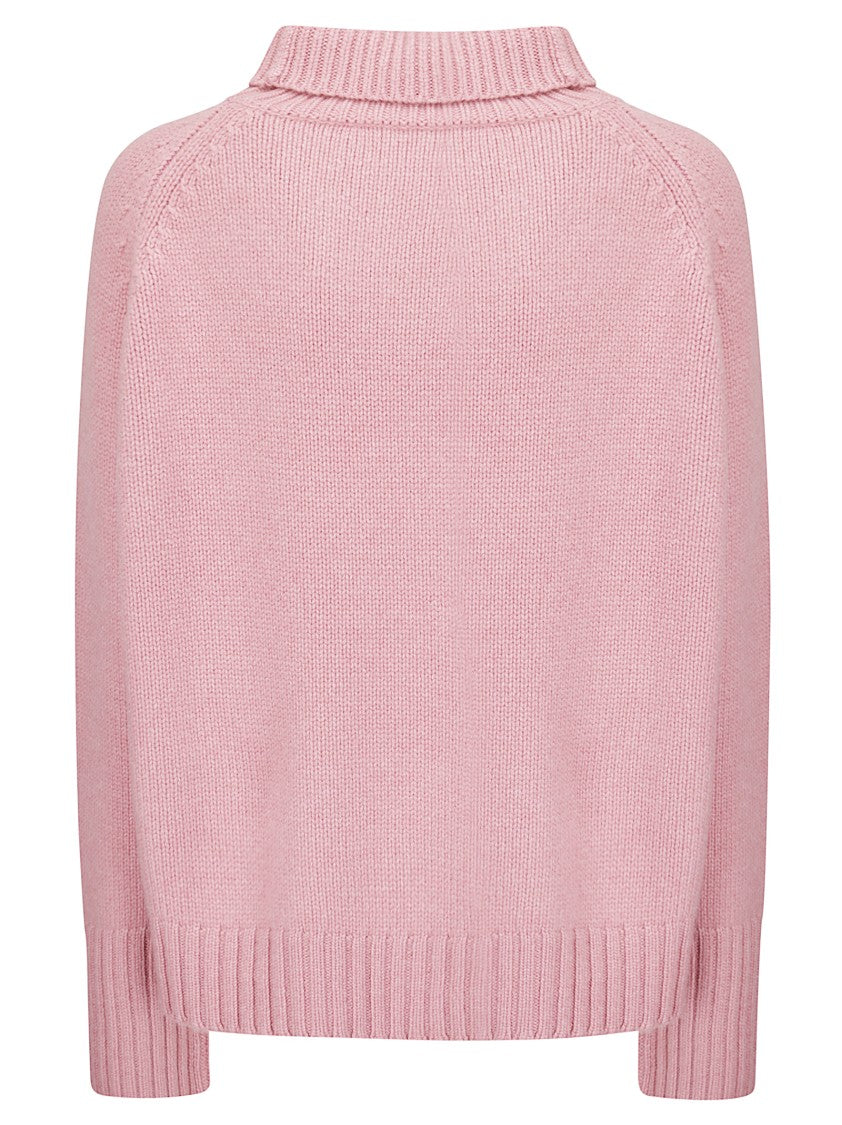 Be You Short Cashmere Turtleneck Sweater With Side Slits