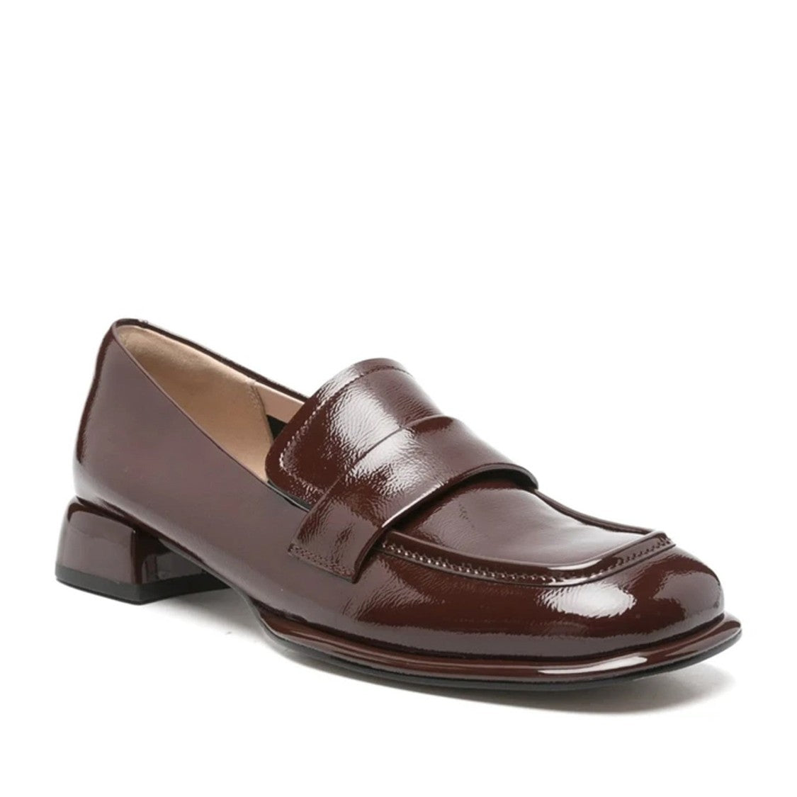 Sergio Moretti Red Glossy Classic Penny Strap Patent Leather Loafers