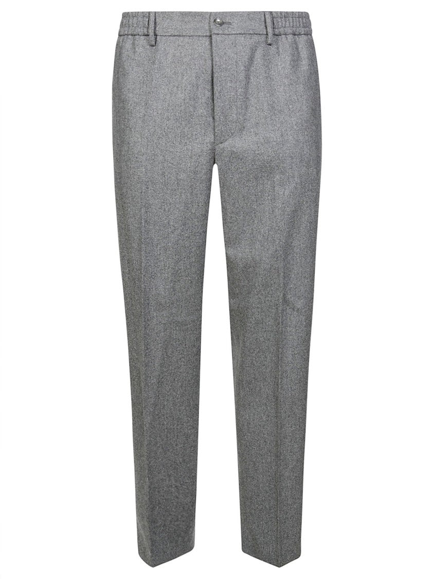 Tagliatore Tailored Grey Trousers With Subtle Herringbone Pattern