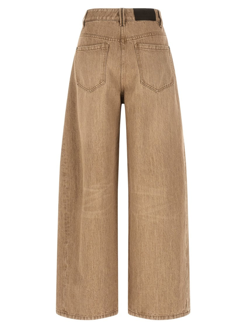 Brunello Cucinelli 'Wide' Vintage Effect Denim Jeans