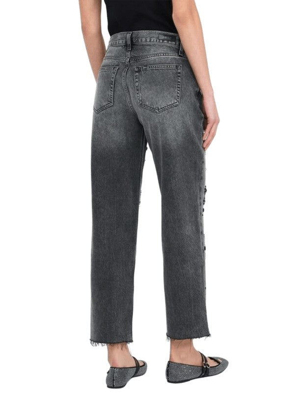 Liu Jo Cropped Straight-Leg Jeans With Frayed Hem